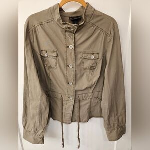NWT - Lane Bryant Green Cotton Stretch Safari Jacket - Size 18